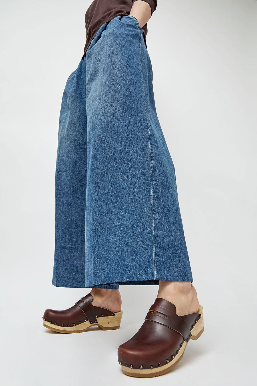 No.6 Charlotte Studded Clog on Low Base in Oxblood