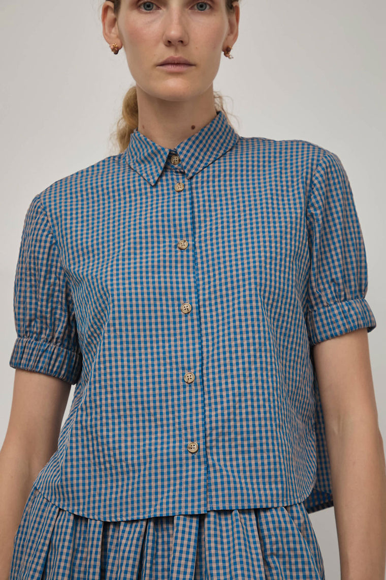 No.6 Chloe Shirt in Blue Gingham