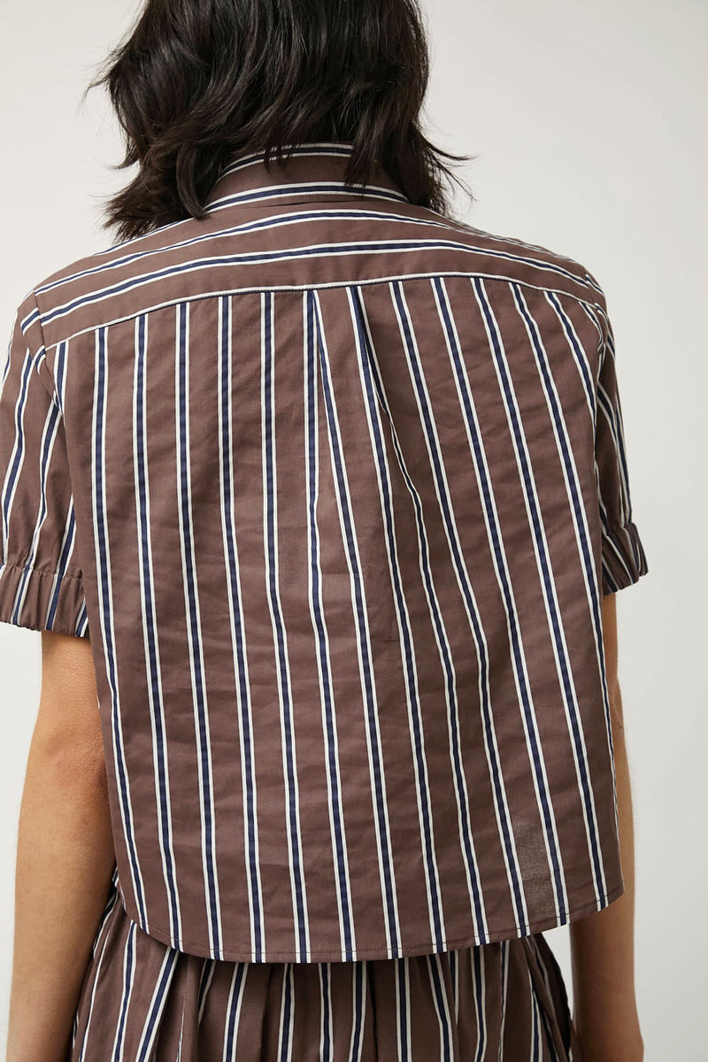 No.6 Chloe Top in Cambridge Brown Stripe