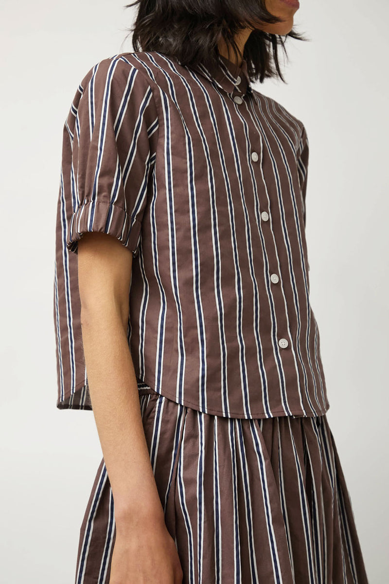 No.6 Chloe Top in Cambridge Brown Stripe