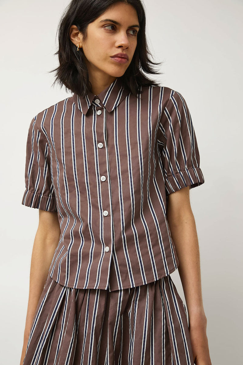 No.6 Chloe Top in Cambridge Brown Stripe
