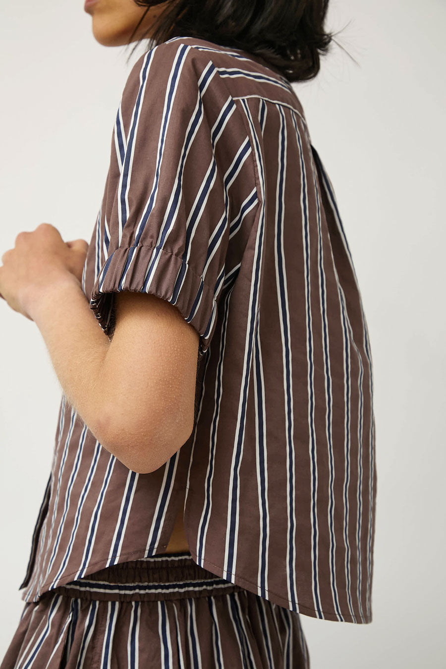 No.6 Chloe Top in Cambridge Brown Stripe