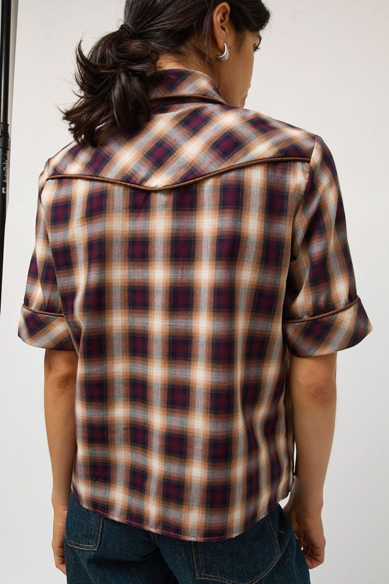 No.6 Clairo Top in Red and Navy Plaid