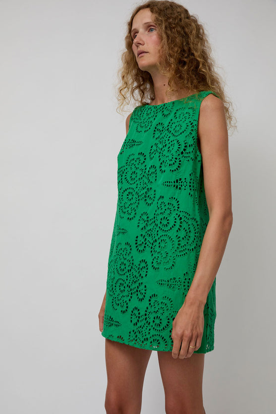 No.6 Clare Dress in Green Eyelet