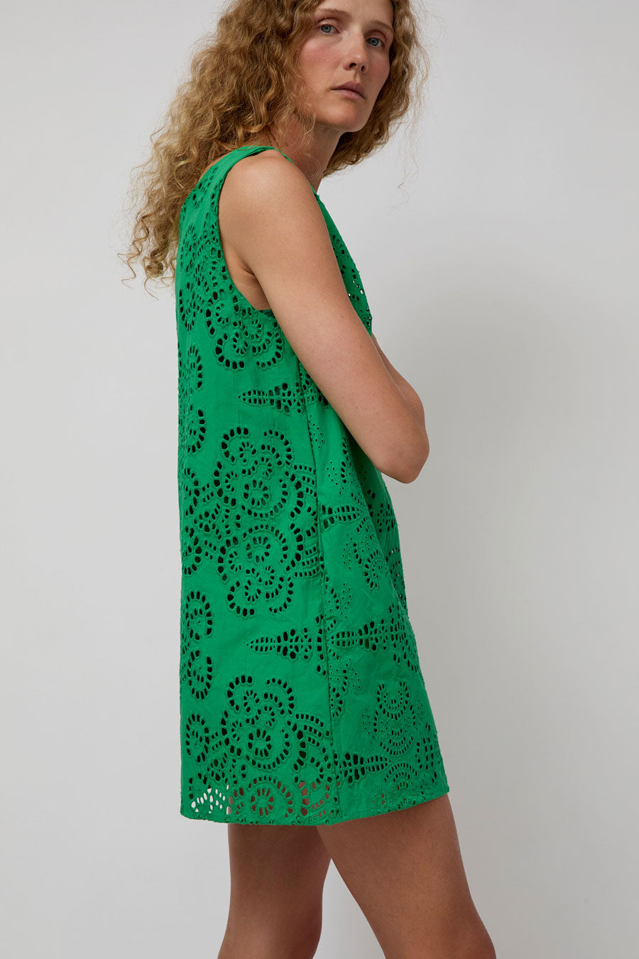 No.6 Clare Dress in Green Eyelet