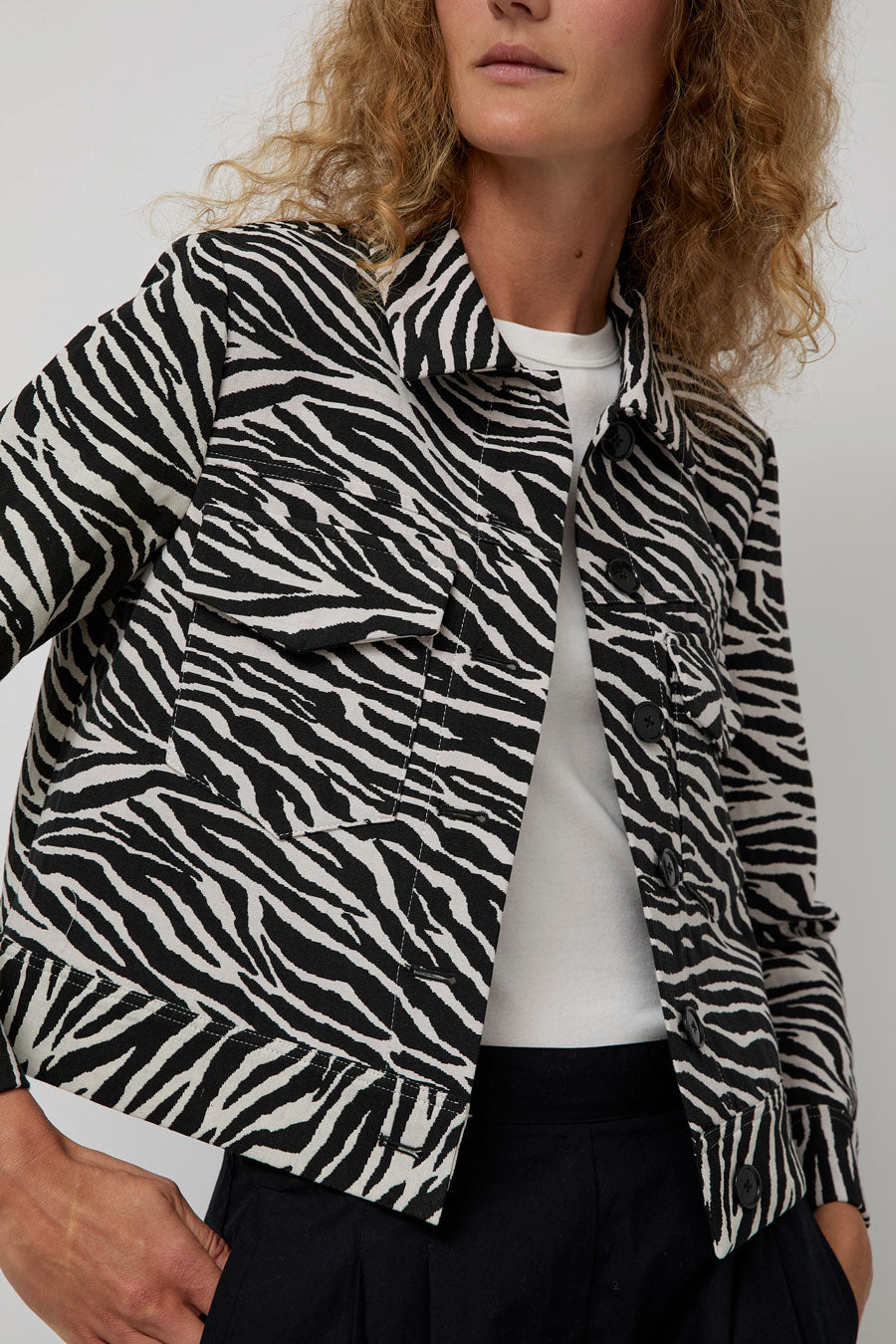 No.6 Claudia Jacket in Zebra Jacquard