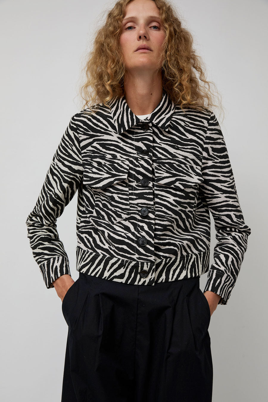 ジャケット・アウター 21ss C/N Drop Shoulder No Collar Jacket Oversized Faux Leather Drop Shoulder Zip Jacket