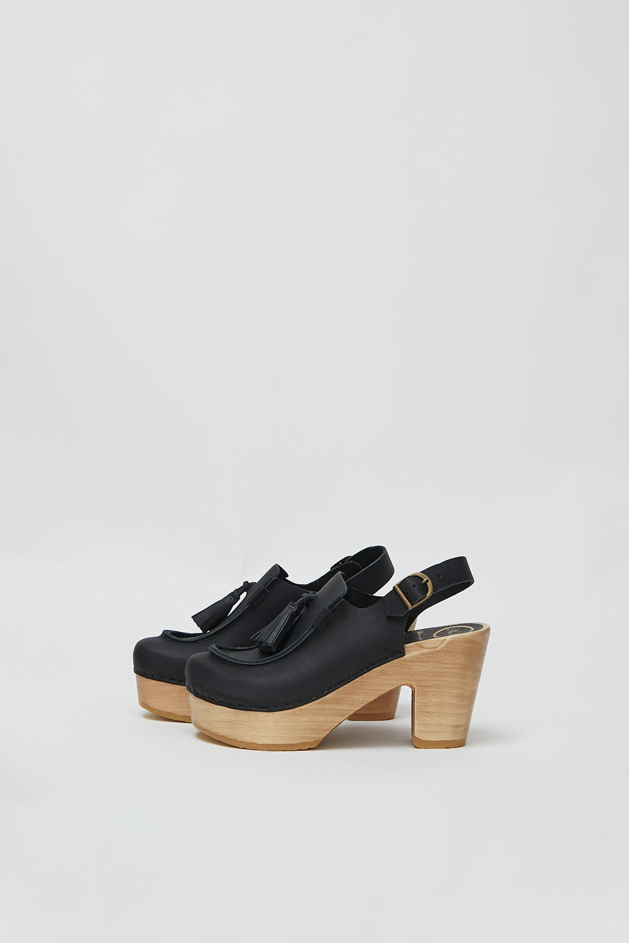 No.6 Coco Clog on Platform in Black Patent