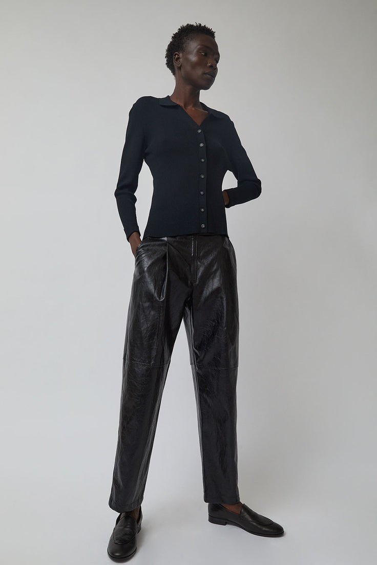 Friday Nights Leather Look Pants Black - 6