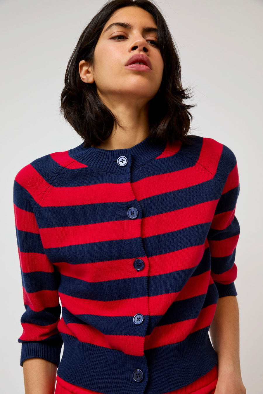 No.6 Colette Cardi in Navy and Red Stripe