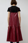 No.6 Cologne Ruffle Dress in Bordeaux Faux Leather