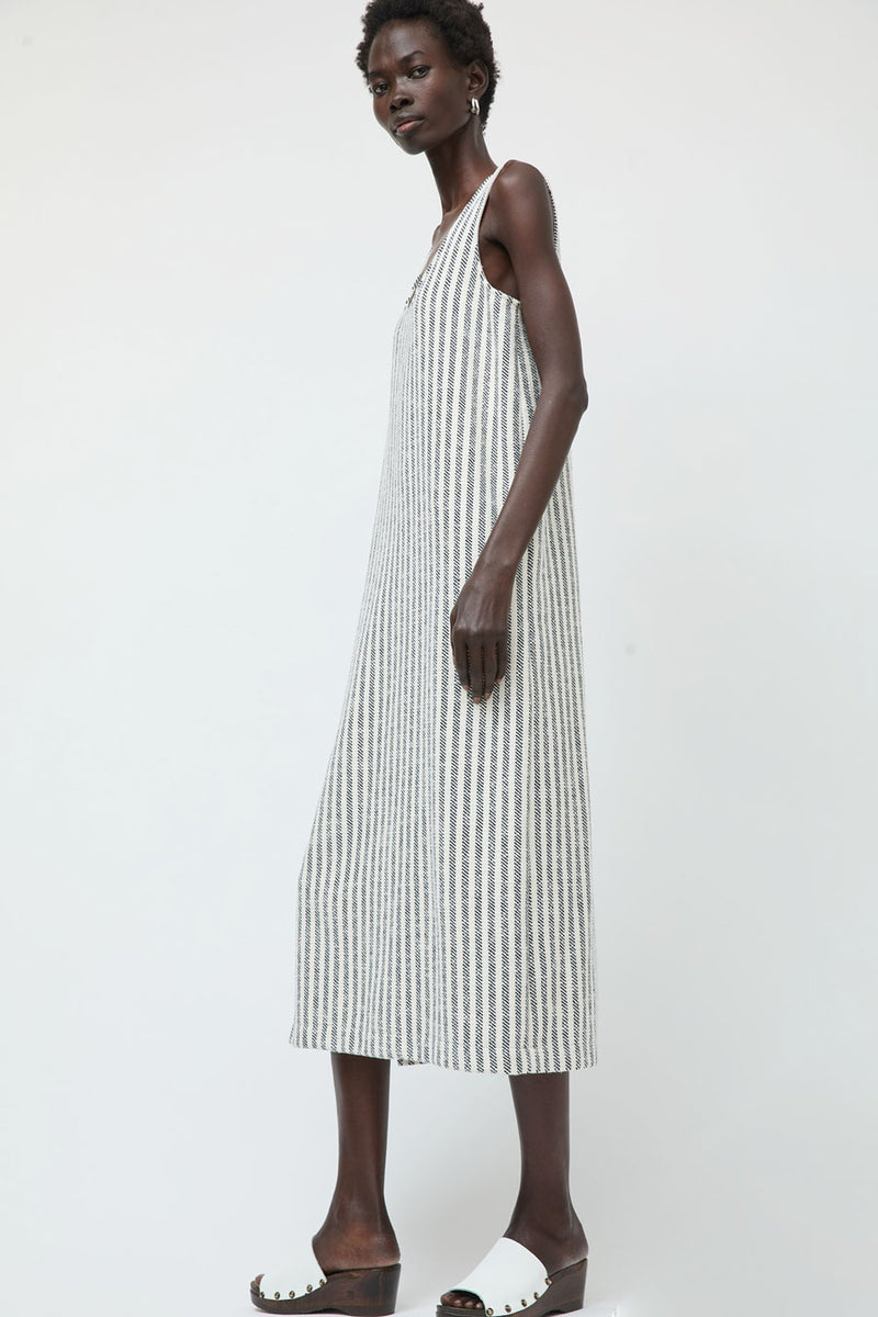 No.6 Column Dress in Black Stripe