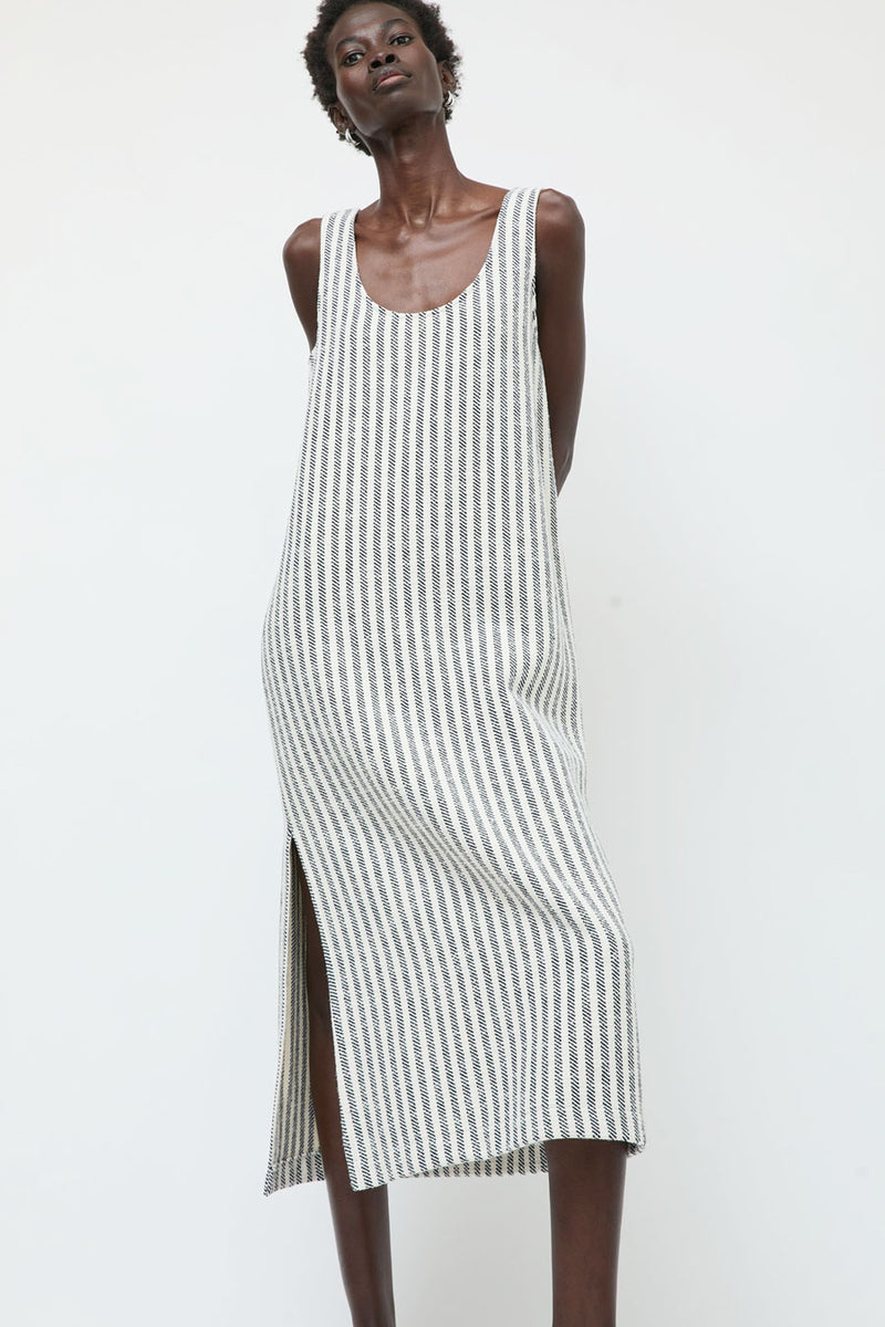 No.6 Column Dress in Black Stripe