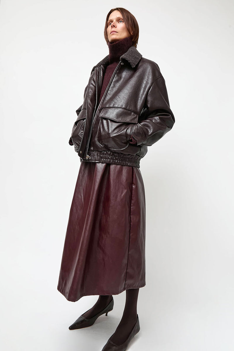 No.6 Connor Jacket in Bordeaux Sherpa