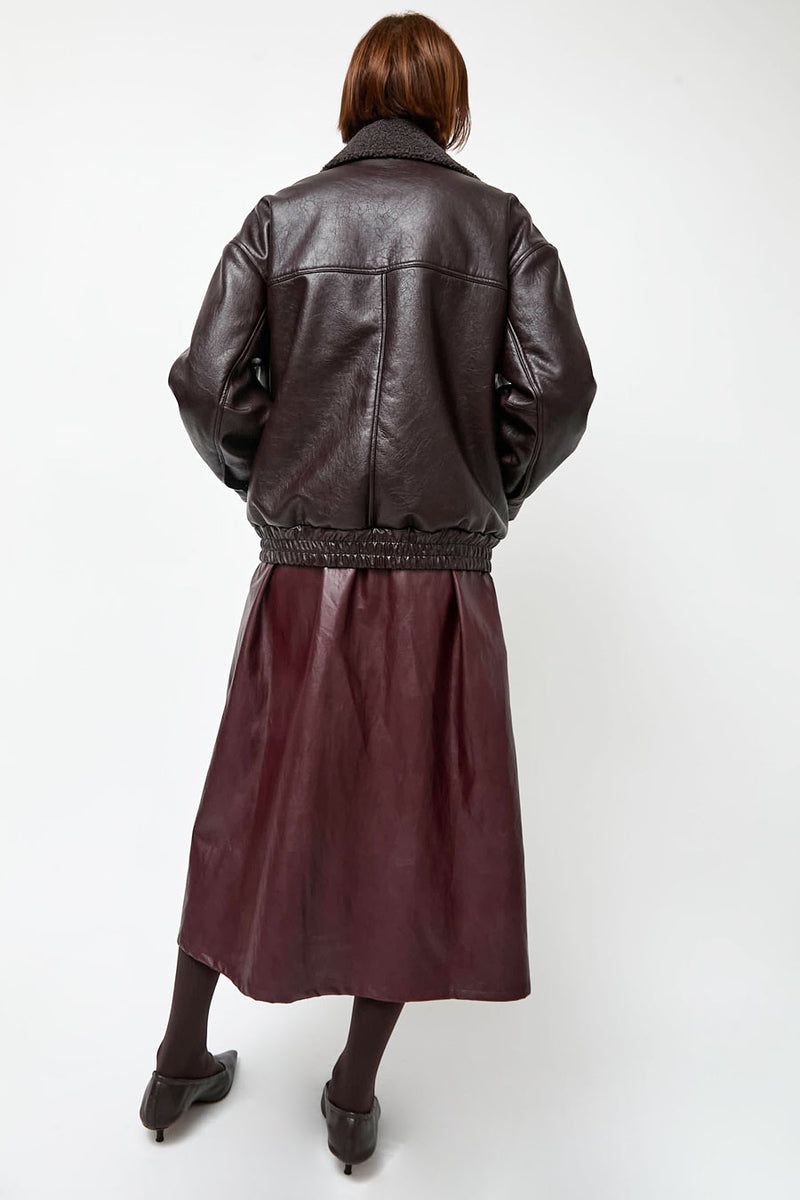 No.6 Connor Jacket in Bordeaux Sherpa