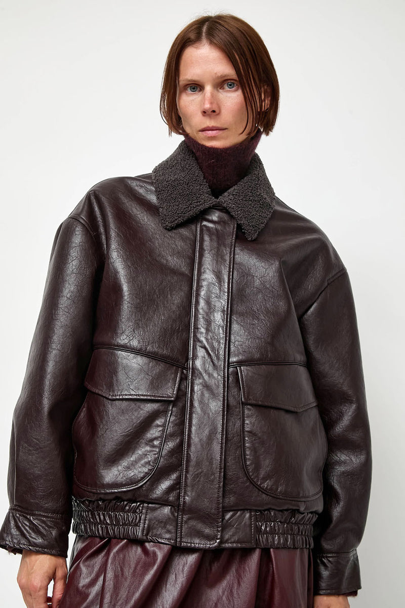 No.6 Connor Jacket in Bordeaux Sherpa