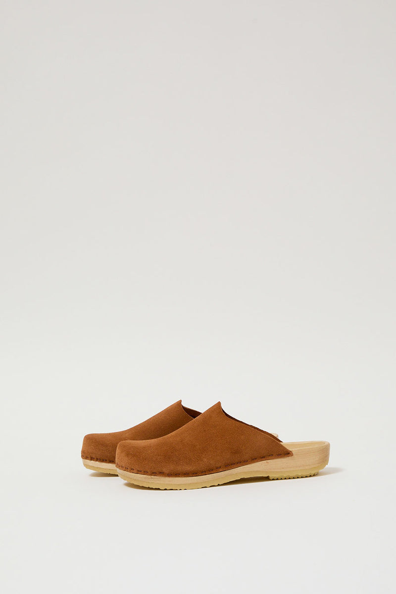 No.6 Contour Clog on Flat Base in Toast Suede