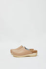 No.6 Contour Clog with Shearling on Flat Base in Camel