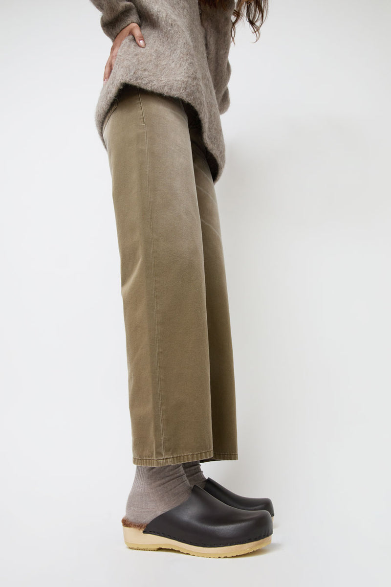 No.6 Contour Clog with Shearling on Flat Base in Java and Brown Brisa