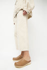 No.6 Contour Clog with Shearling on Flat Base in Khaki and Brown Brisa