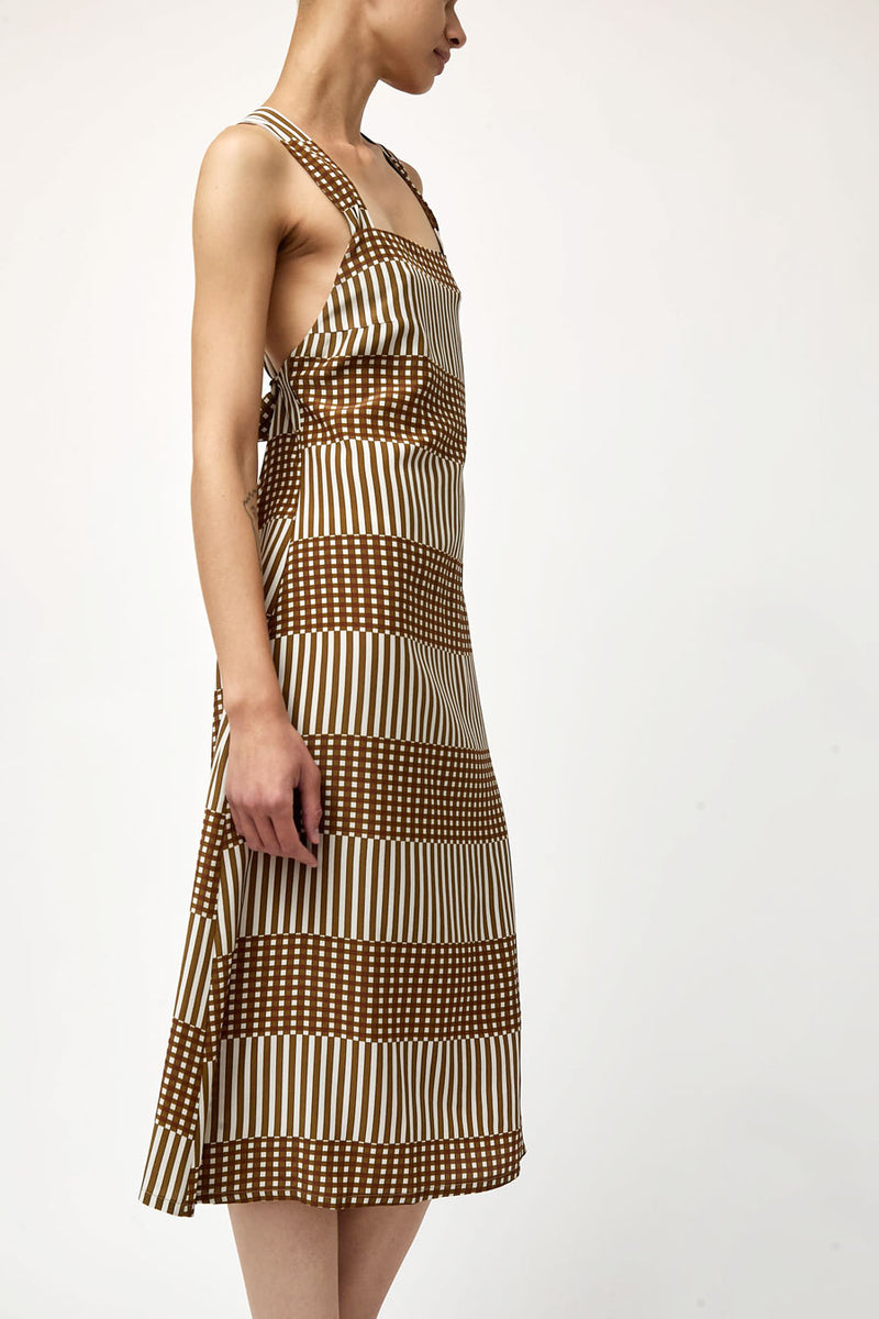 No.6 Criss Cross Dress in Bronze Natural Checks and Balances