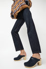No.6 Dakota Shearling Clog on High Heel in Navy Suede and Night