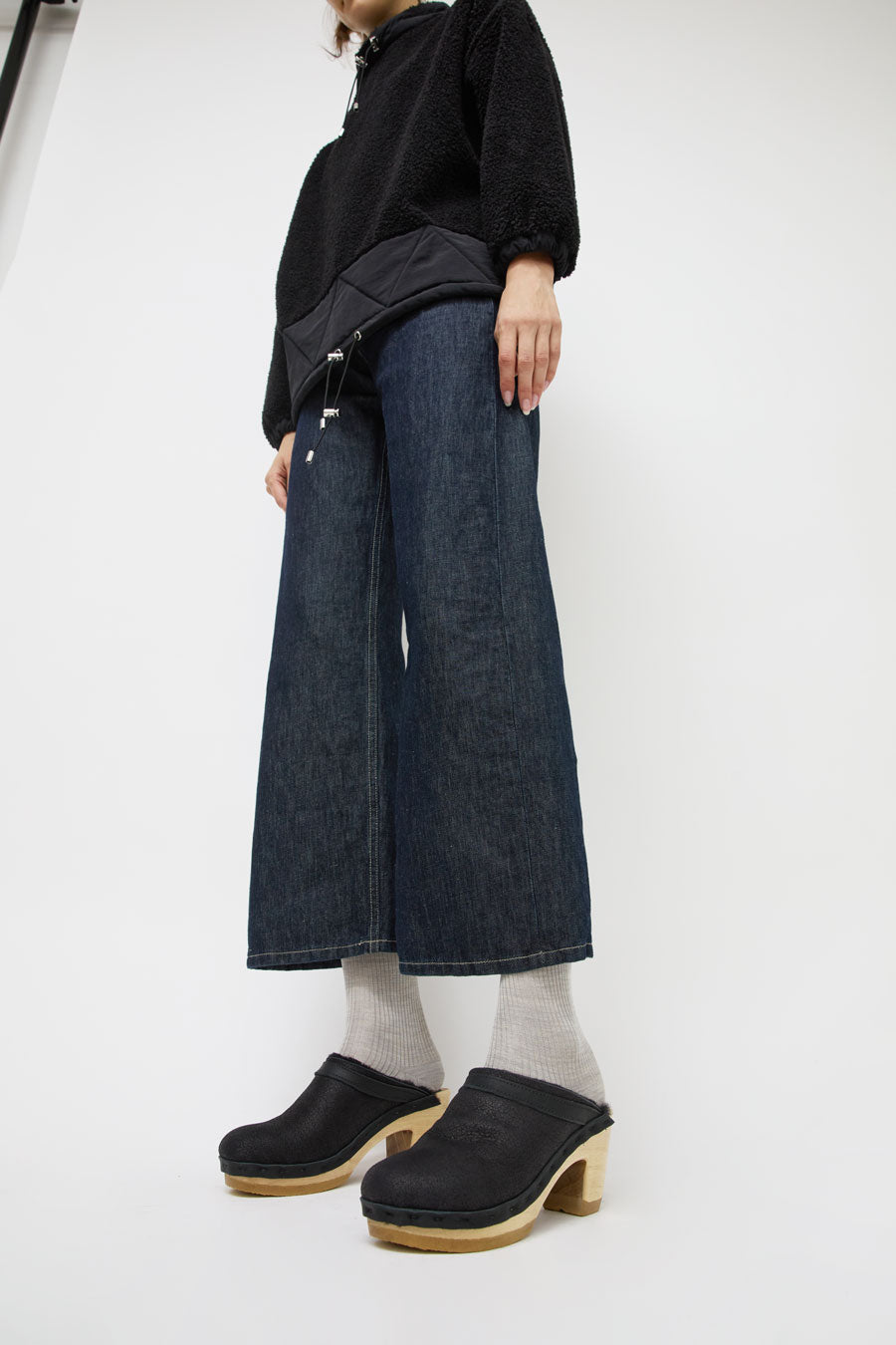 No.6 Dakota Shearling Clog on High Heel in Shadow