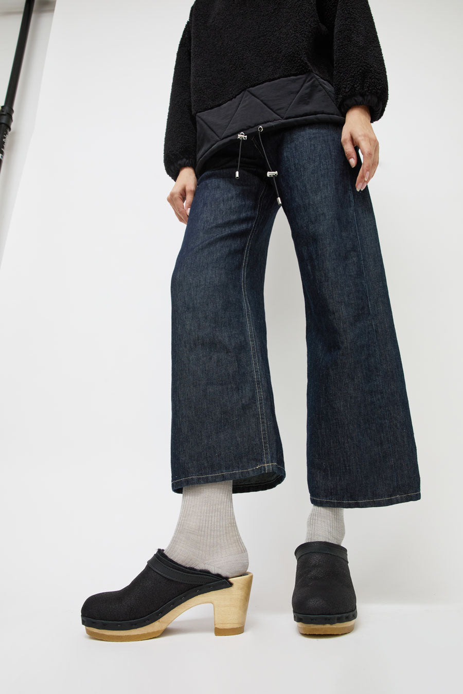 No.6 Dakota Shearling Clog on High Heel in Shadow