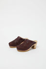 No.6 Dakota Shearling Clog on High Heel in Spitfire and Maroon