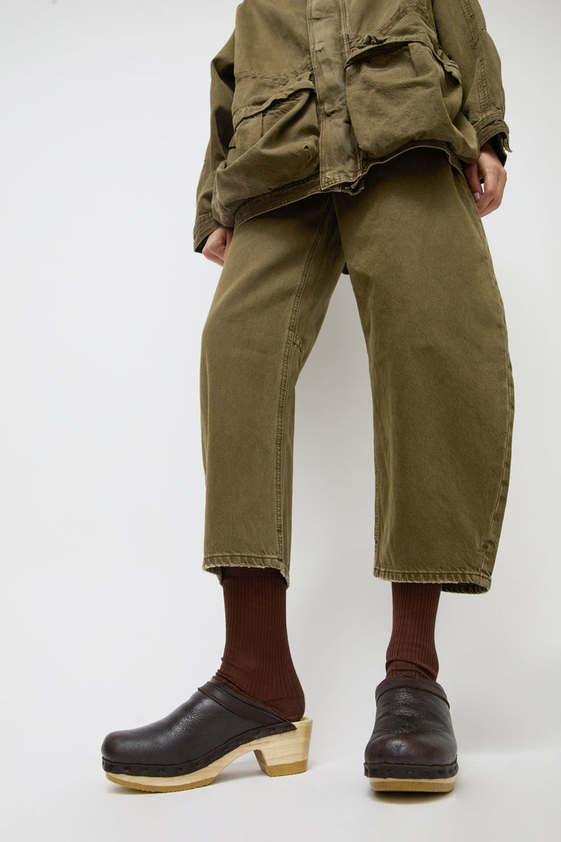 No.6 Dakota Shearling Clog on Mid Heel in Espresso