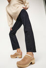 No.6 Dakota Shearling Clog on Mid Heel in Fawn Suede and Bone