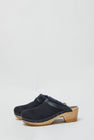 No.6 Dakota Shearling Clog on Mid Heel in Navy and Night