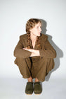 No.6 Dakota Shearling Clog on Mid Heel in Olive