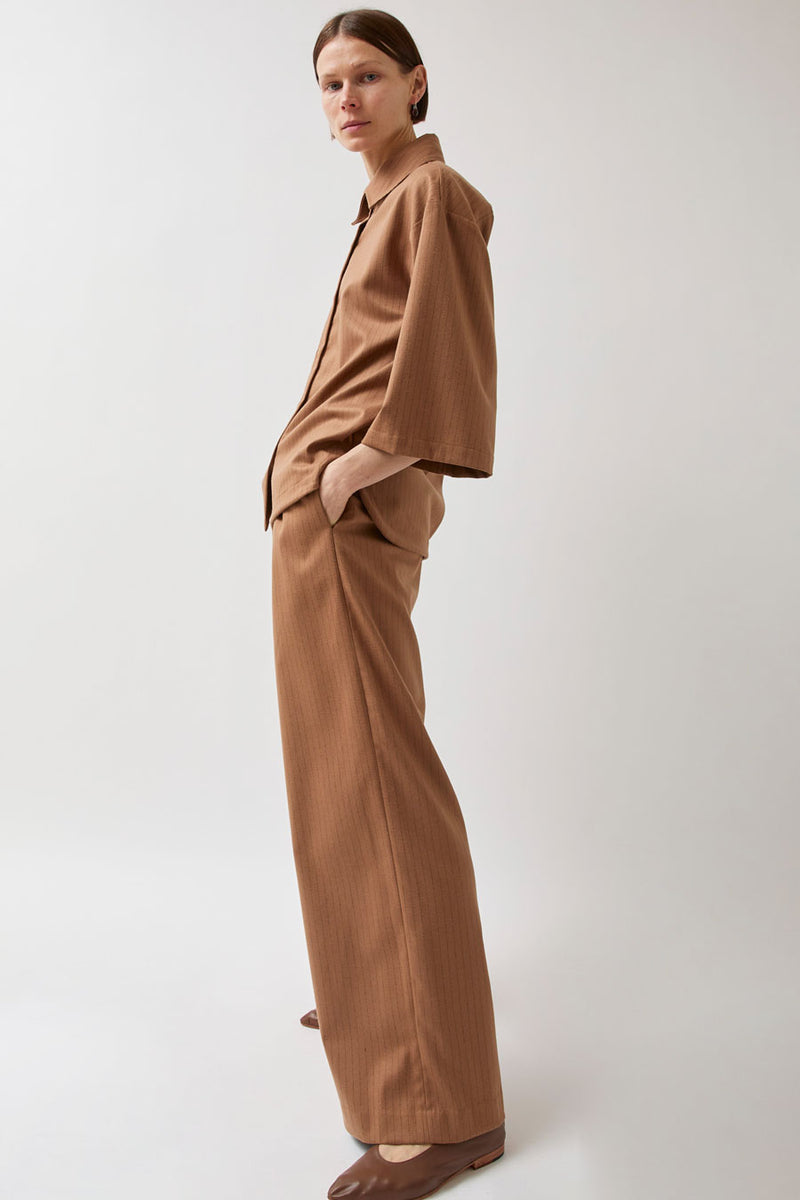 No.6 Dylan Top in Tan Pinstripe