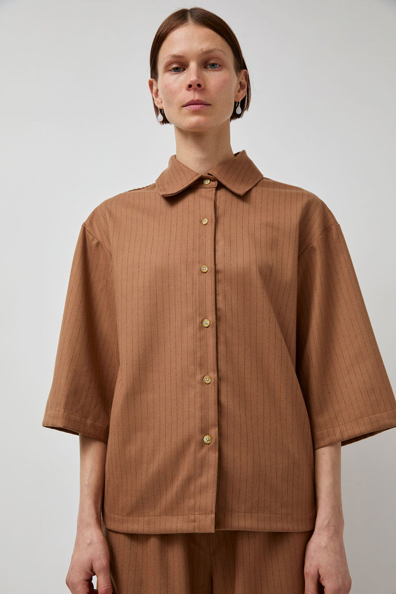 No.6 Dylan Top in Tan Pinstripe