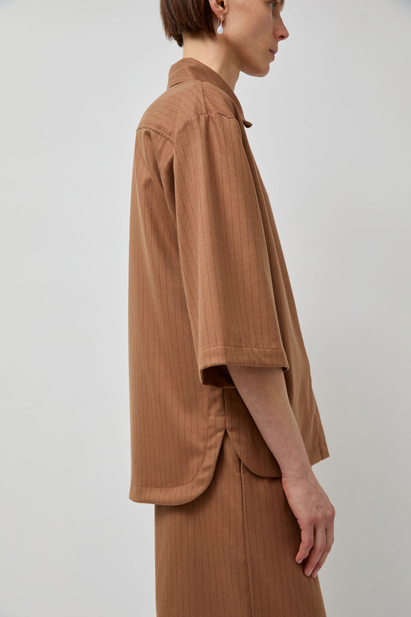 No.6 Dylan Top in Tan Pinstripe