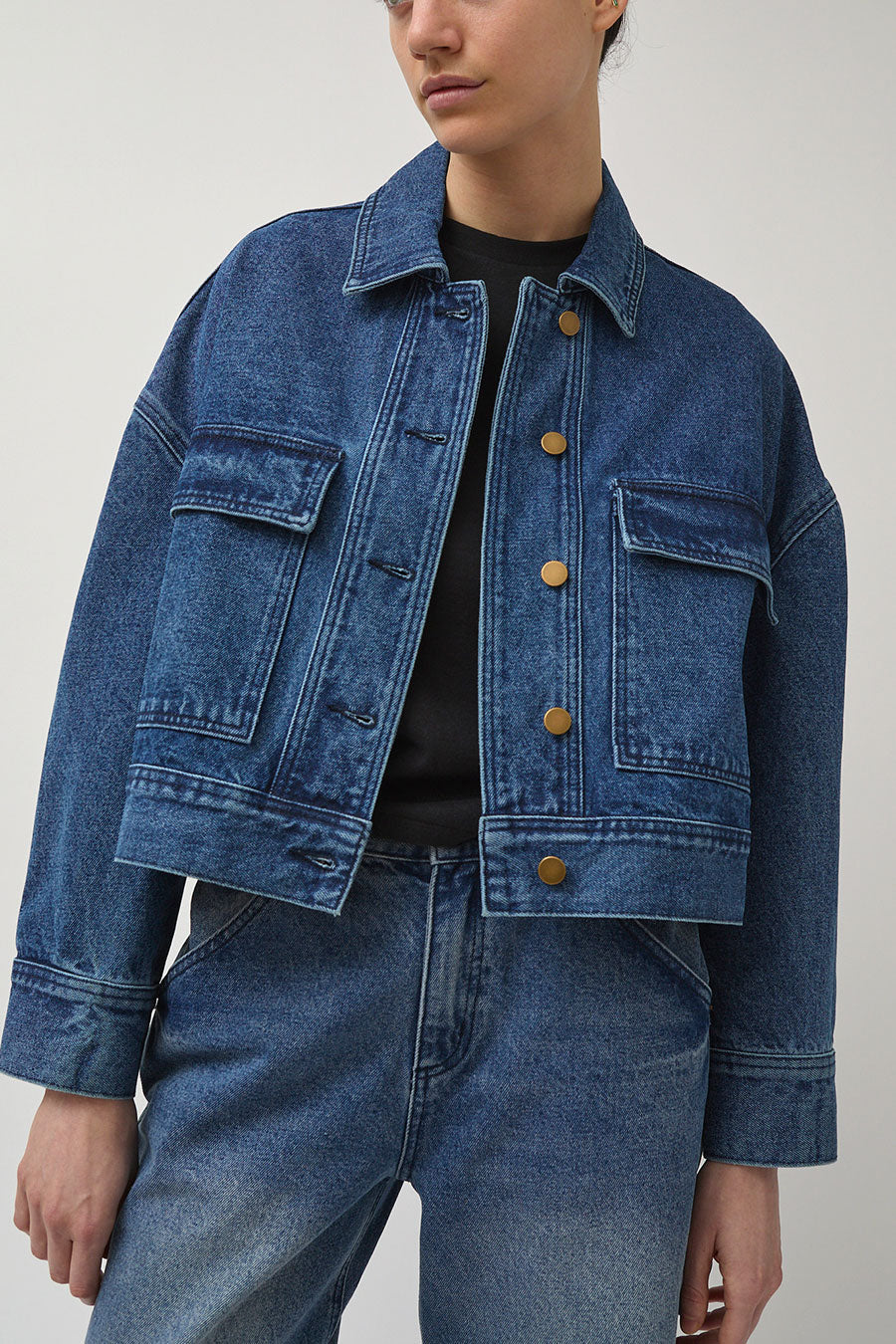 No.6 Ebba Jacket in Medium Blue Wash