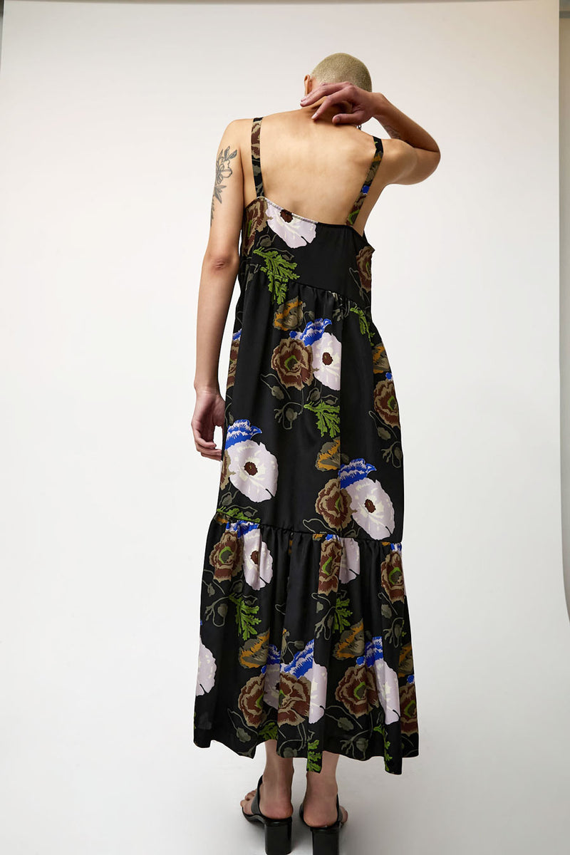 No.6 Eden Dress in Black with Flowers