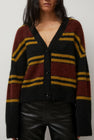 No.6 Gabriel Cardigan in Brown and Black Stripe