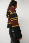 No.6 Gabriel Cardigan in Brown and Black Stripe