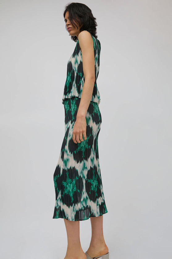 No.6 Hiro Skirt in Emerald Ikat