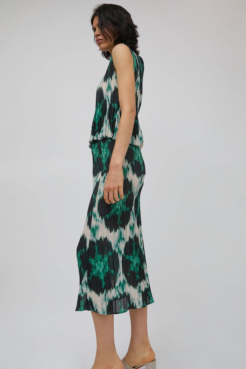 No.6 Hiro Skirt in Emerald Ikat