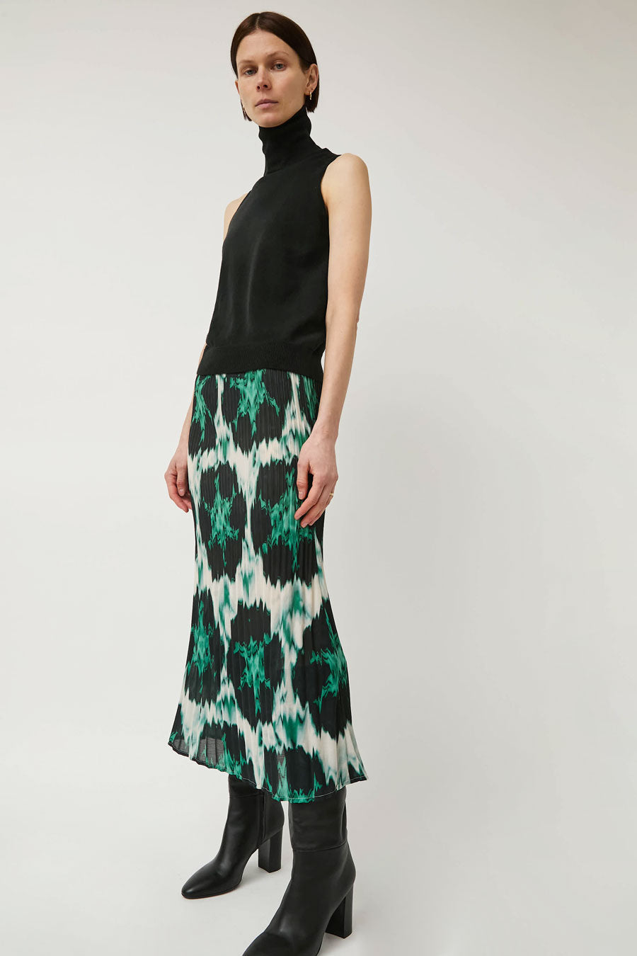 No.6 Hiro Skirt in Emerald Ikat