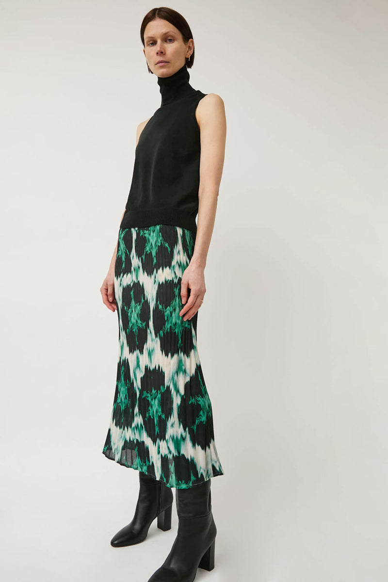 No.6 Hiro Skirt in Emerald Ikat