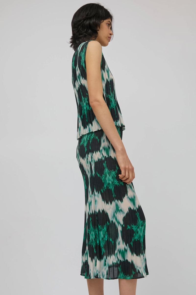 No.6 Hiro Skirt in Emerald Ikat