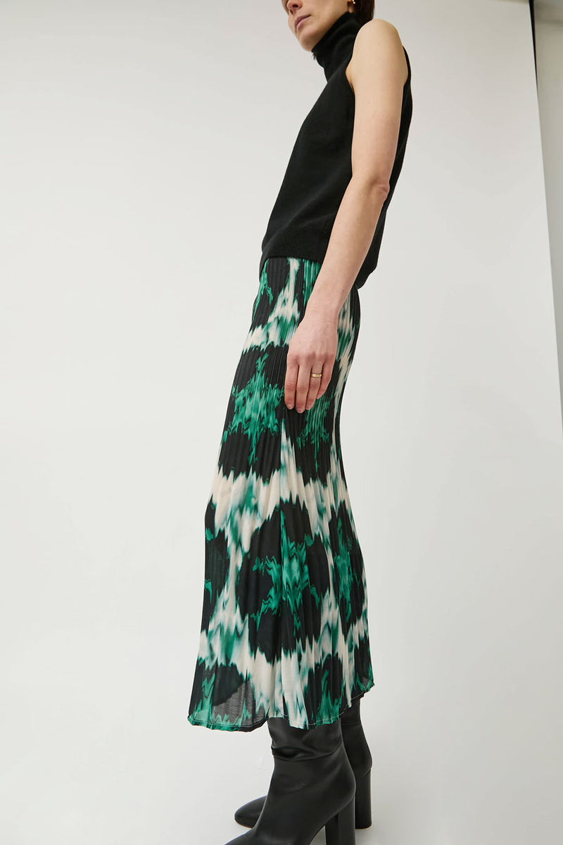 No.6 Hiro Skirt in Emerald Ikat