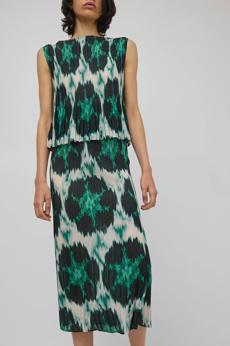 No.6 Hiro Skirt in Emerald Ikat