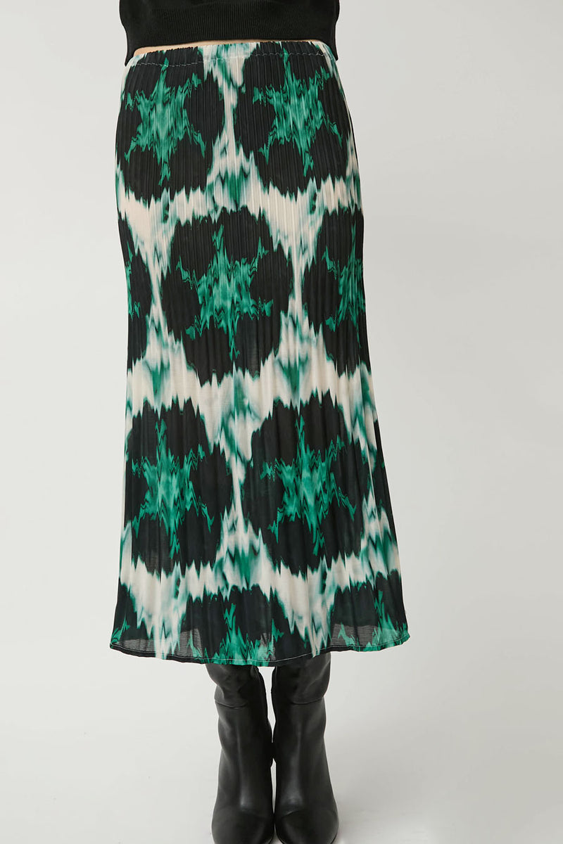 No.6 Hiro Skirt in Emerald Ikat