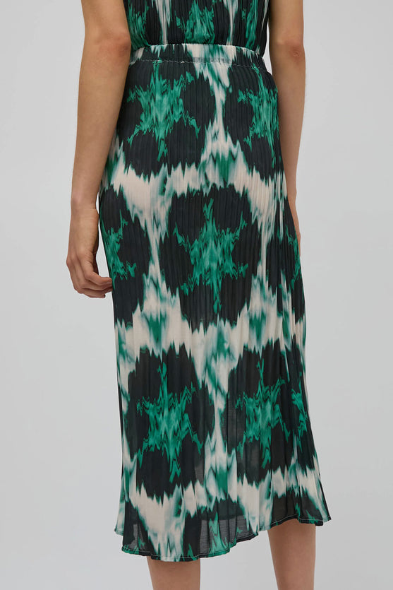 No.6 Hiro Skirt in Emerald Ikat