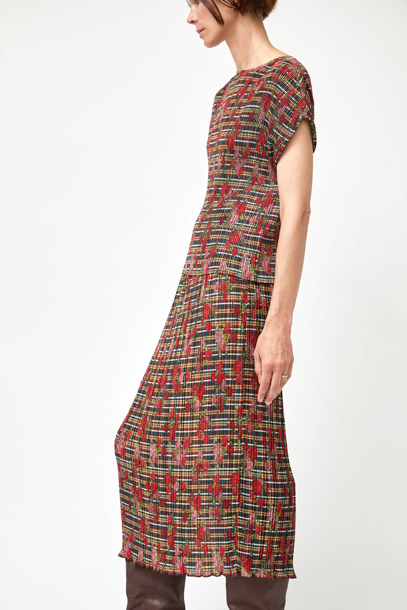 No.6 Hiroko Skirt in Rose Plaid